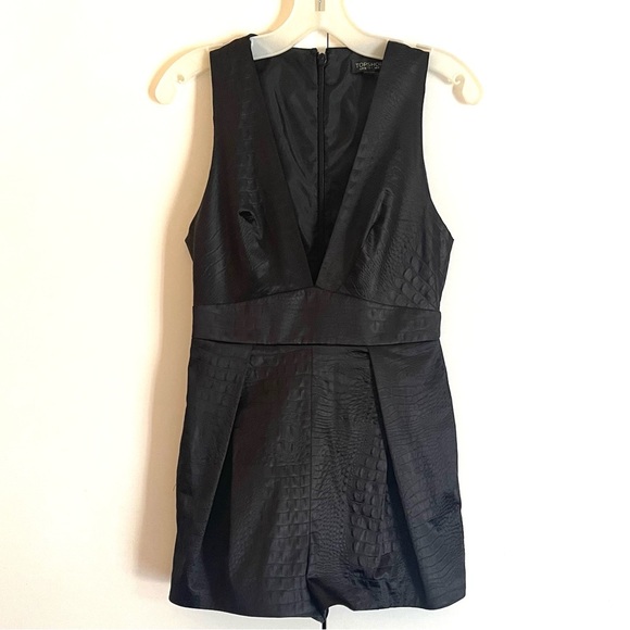 Topshop Croc Effect Plunge Romper - Picture 3 of 8